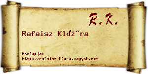 Rafaisz Klára névjegykártya