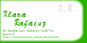 klara rafaisz business card